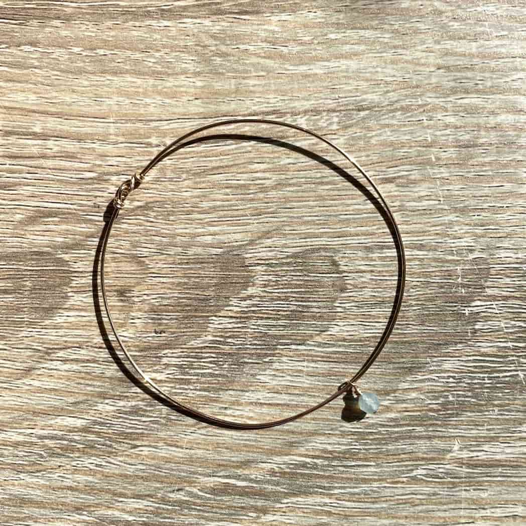 Bracelet jonc Mars Aigue marine