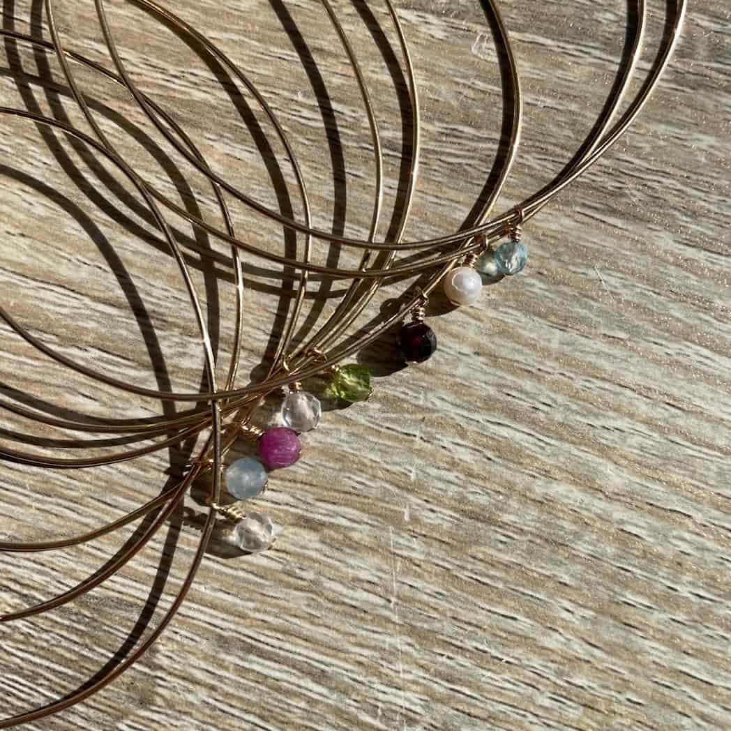 Bracelet jonc pierre de naissance Joyce