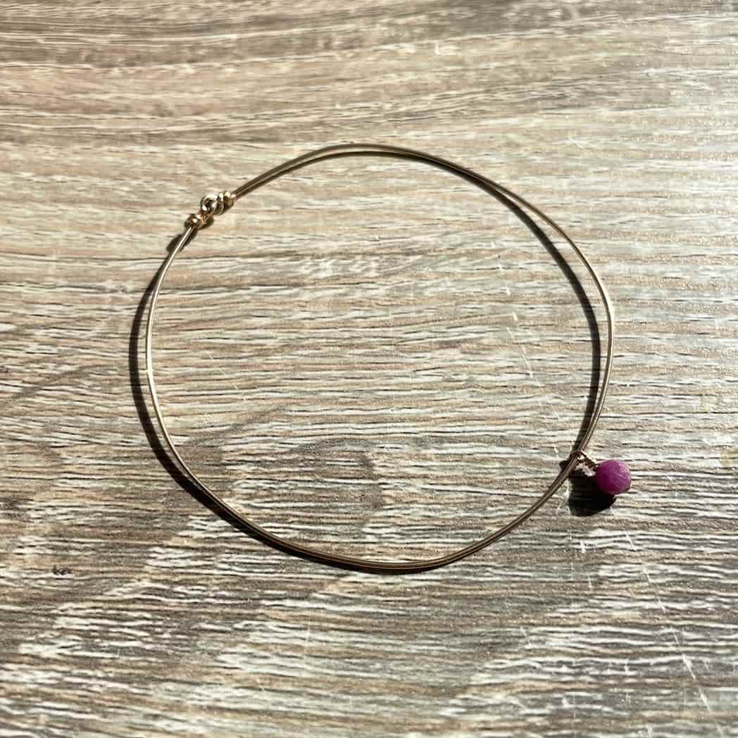 Bracelet jonc Juillet Rubis