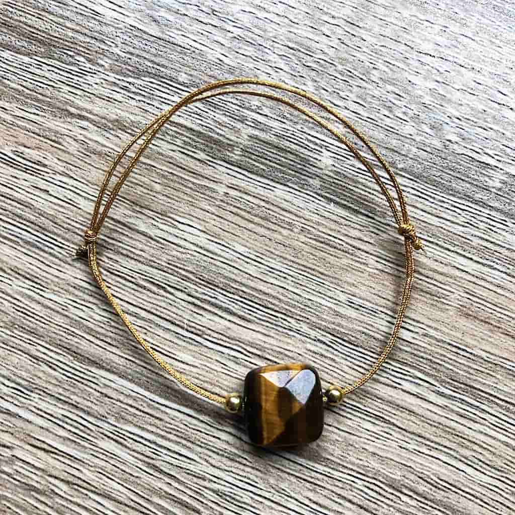 Bracelet Oeil de Tigre nœud coulissant