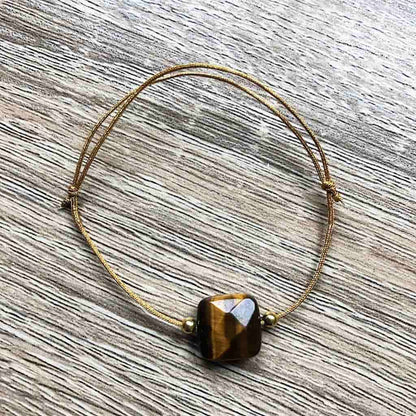 Bracelet Oeil de Tigre nœud coulissant