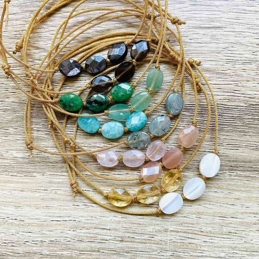 Bracelet lien coulissant pierres naturelles