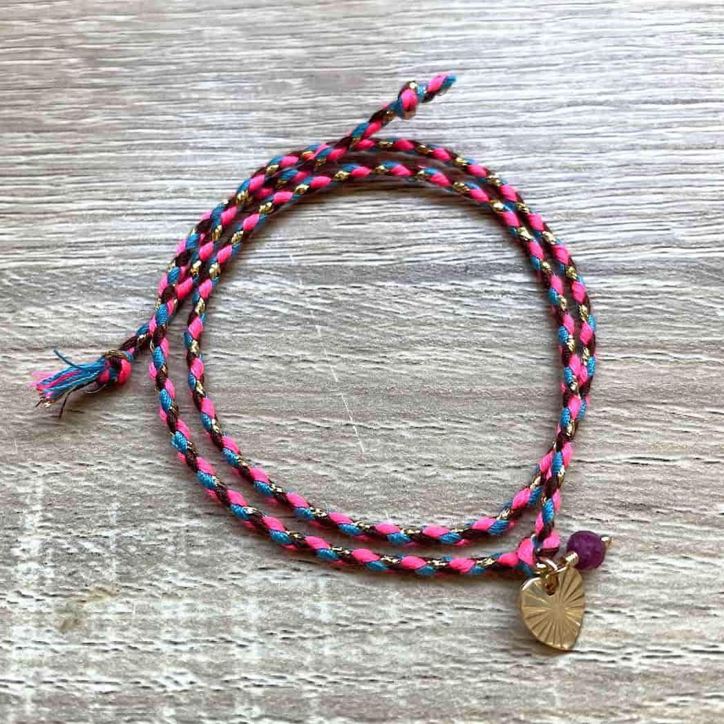 Bracelet en Rubis rose, pierre de naissance du mois de Juillet