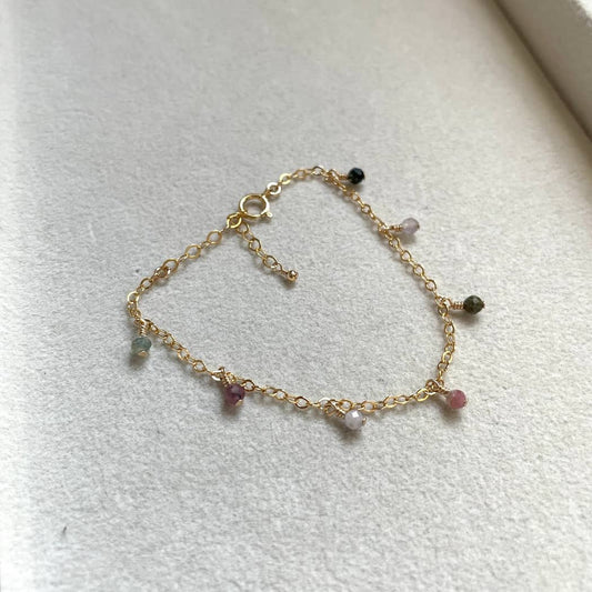 Bracelet à pampilles en Tourmaline multicolore