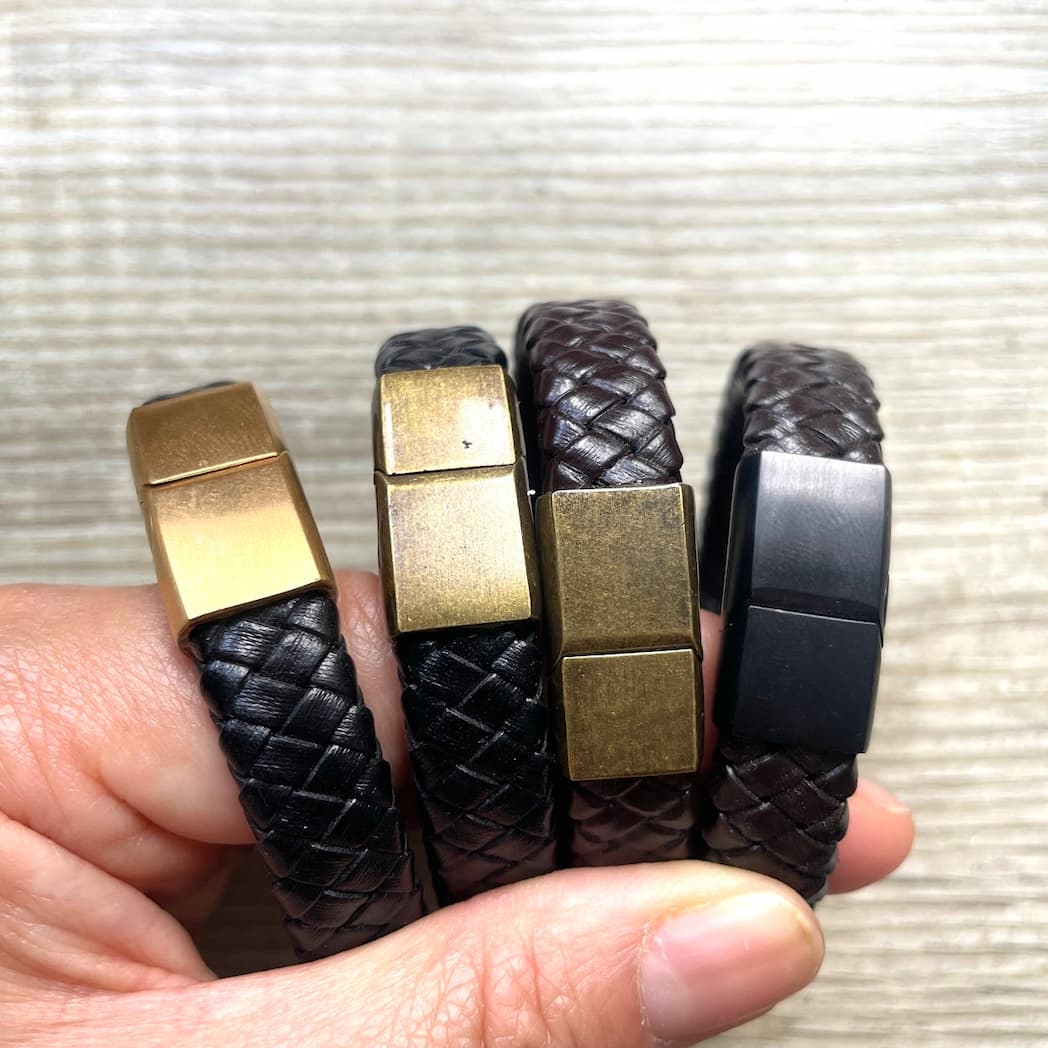 Bracelet homme cuir tressé