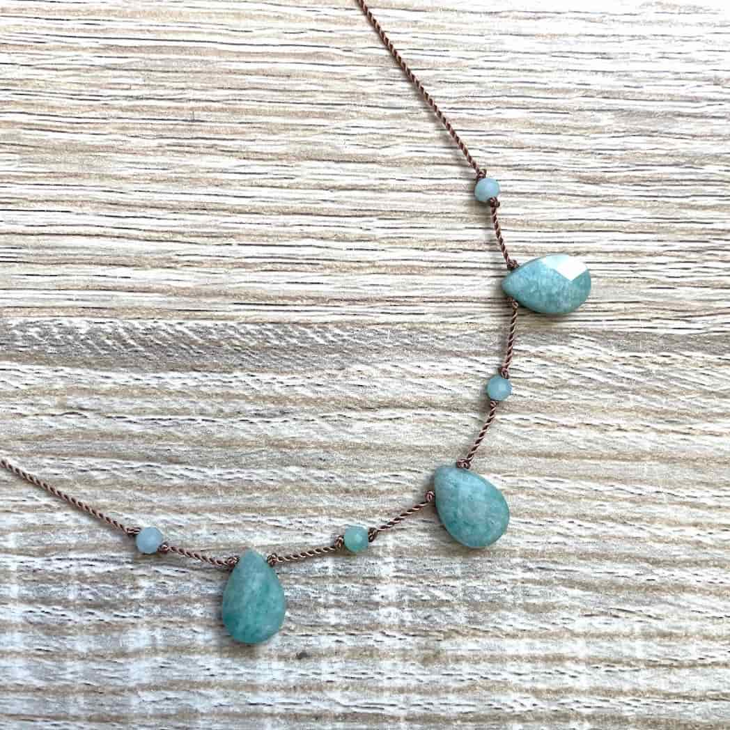 Collier en Amazonite goutte et cordon