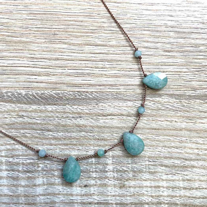 Collier en Amazonite goutte et cordon