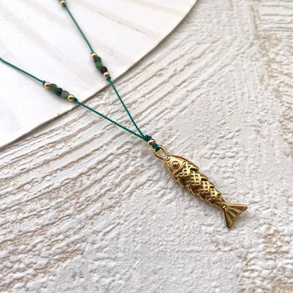 Collier Rubis Zoïsite et Poisson - Transformation et vitalité - Ava