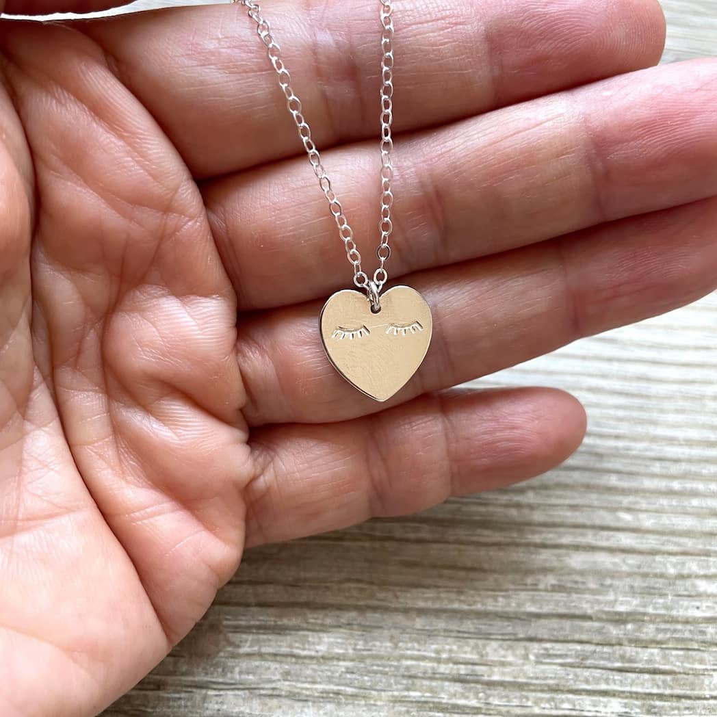 Collier cœur en argent massif