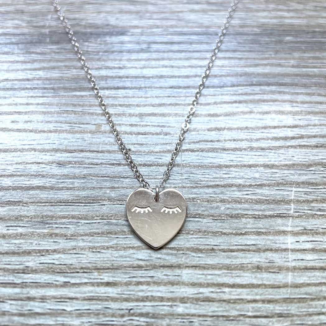 Collier cœur en argent massif