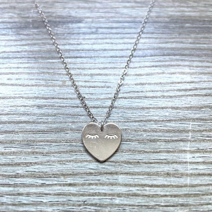Collier cœur en argent massif
