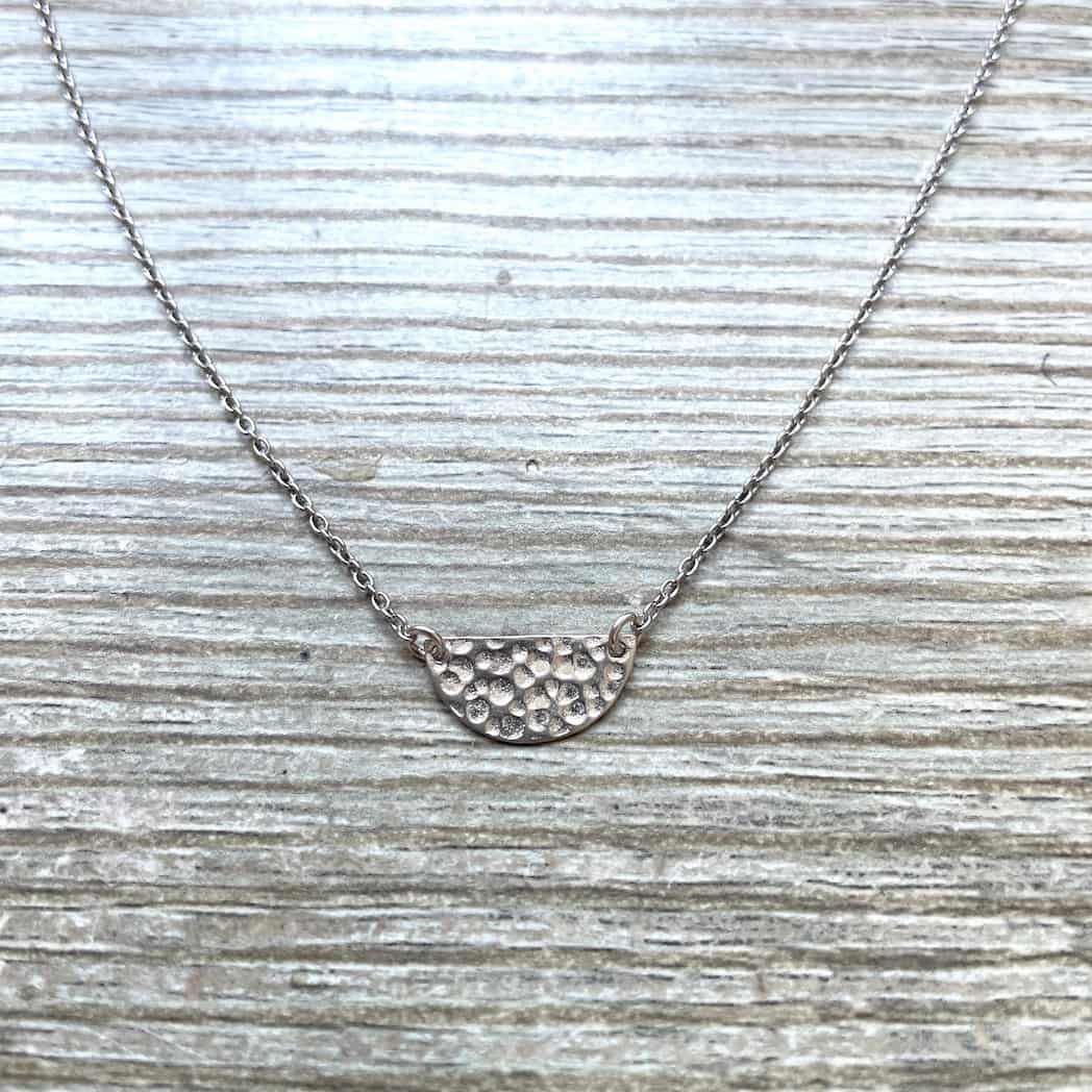 Collier demi-lune argent massif