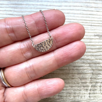 Collier demi-lune argent massif