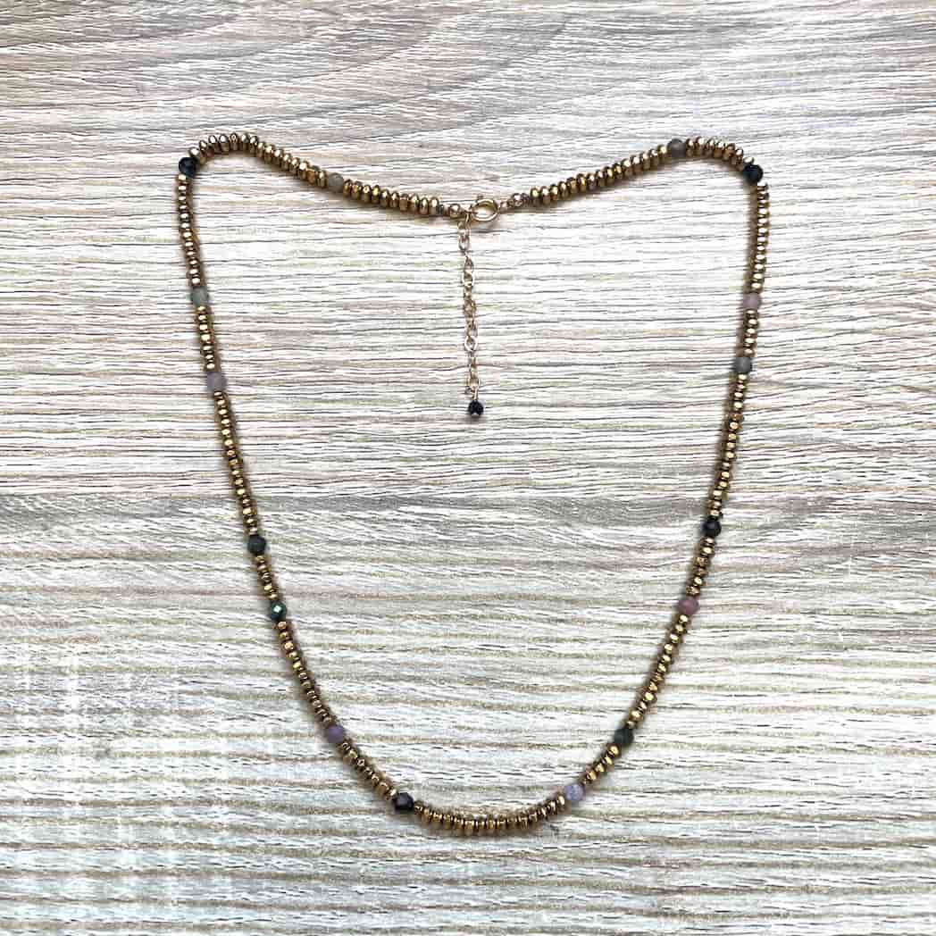 Collier Hématite et Tourmaline - Confiance et apaisement - Clio