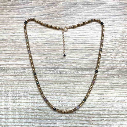 Collier Hématite et Tourmaline - Confiance et apaisement - Clio