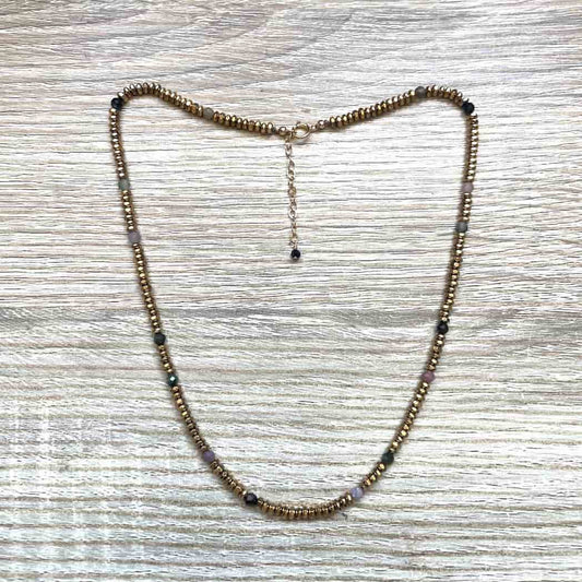 Collier Hématite et Tourmaline - Confiance et apaisement - Clio