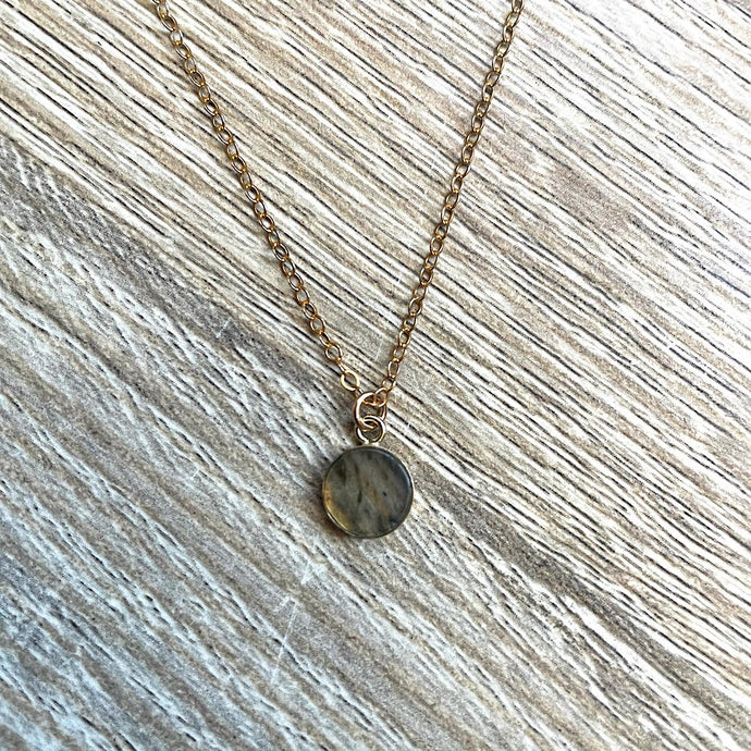 Collier Labradorite plaqué or Billie