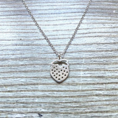 Collier fraise en argent massif