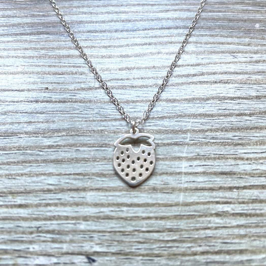 Collier fraise en argent massif