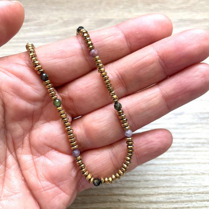 Collier Hématite et Tourmaline - Confiance et apaisement - Clio