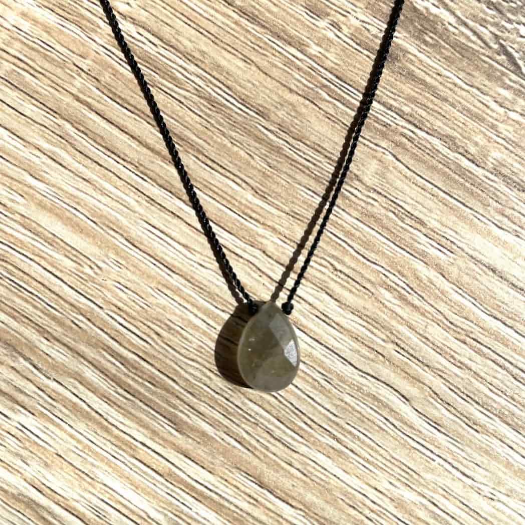 Collier en Labradorite goutte et cordon