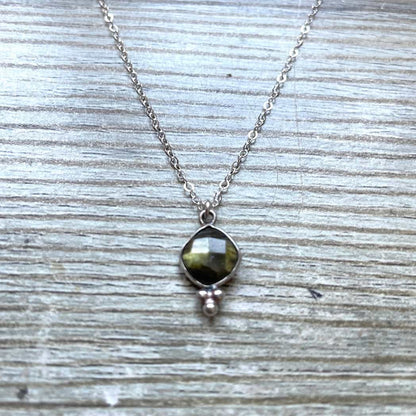 Collier Labradorite argent