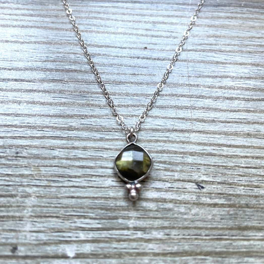 Collier Labradorite argent