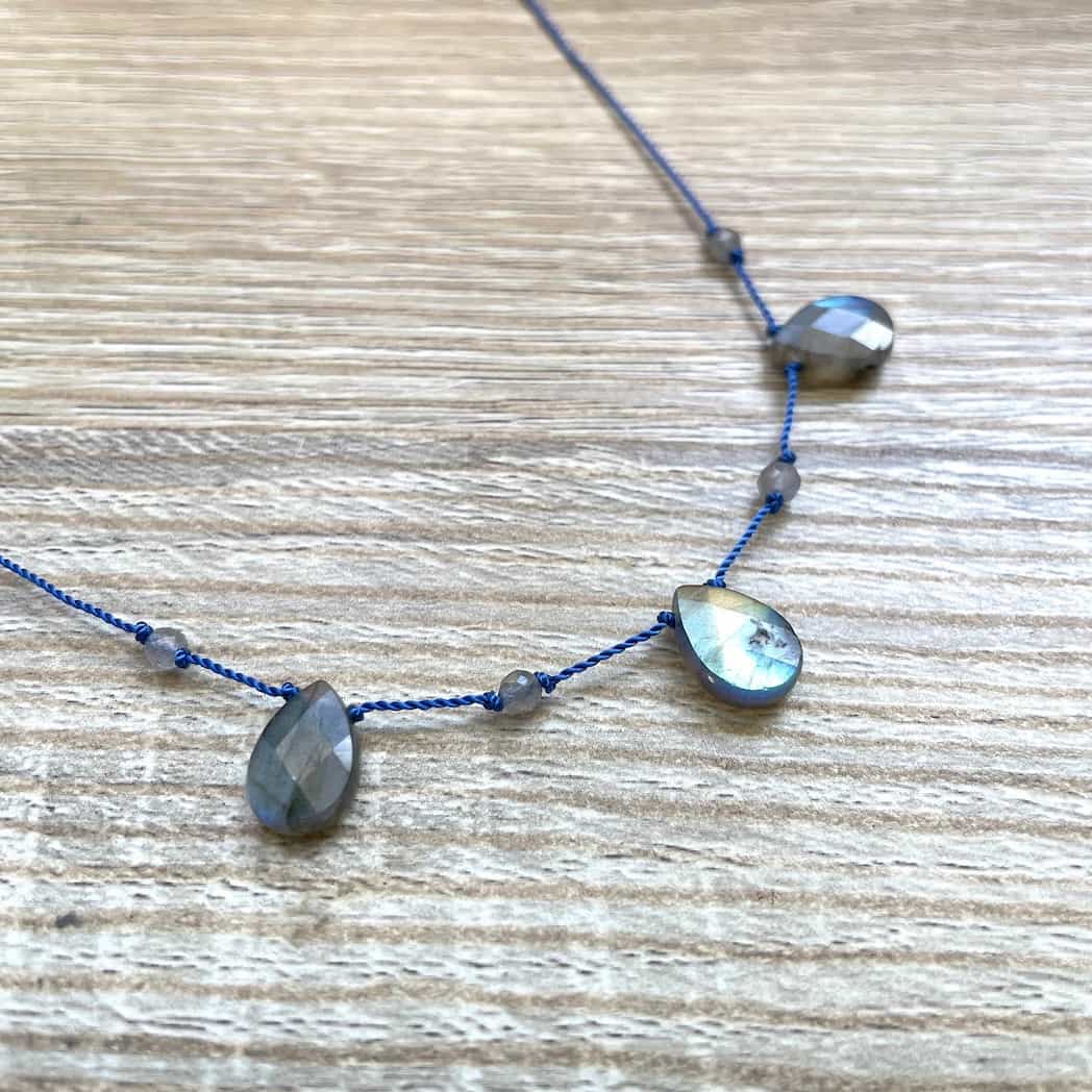 Collier Labradorite goutte et cordon