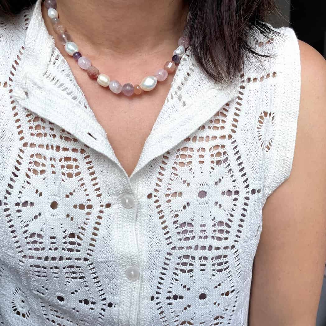 Collier maxi perles multicolores