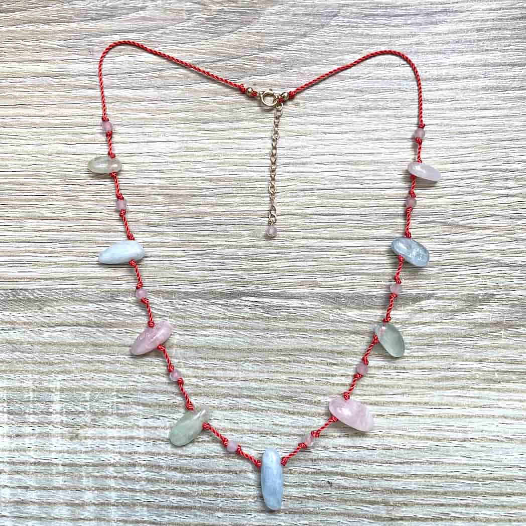 Collier Morganite multicolore