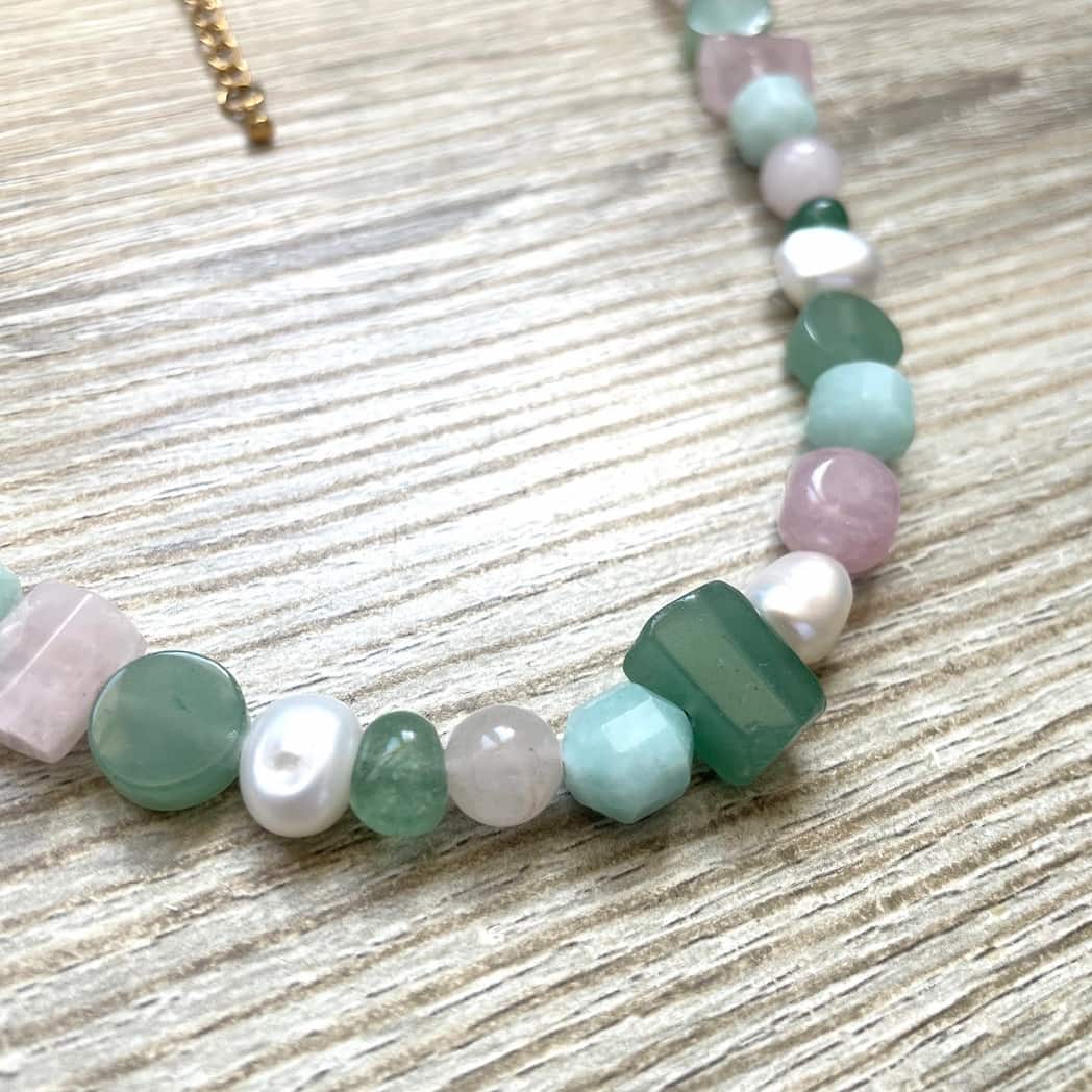 Collier grosses perles colorées