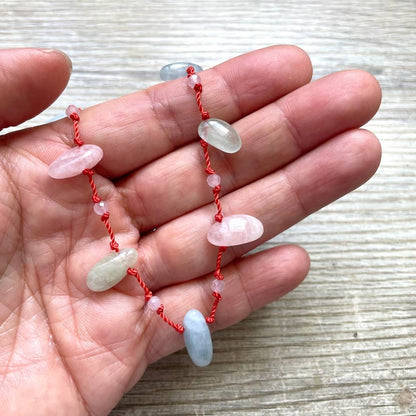 Collier pierre naturelle rose Morganite