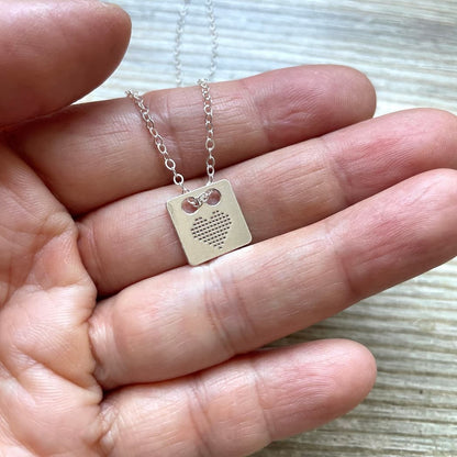 Collier cœur pixel