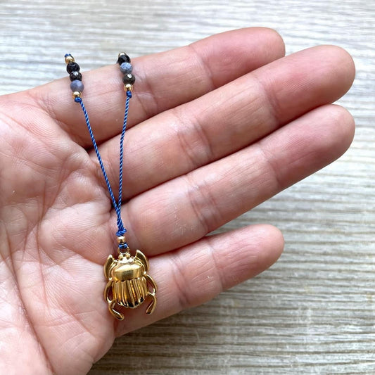 Collier Scarabée et Lapis Lazuli 