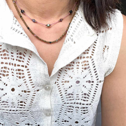 Collier Hématite et Tourmaline - Confiance et apaisement - Clio