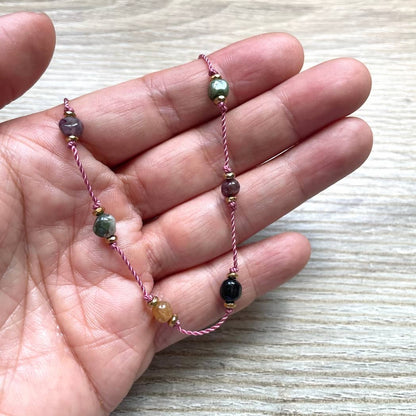 Collier avec nœuds en Tourmaline