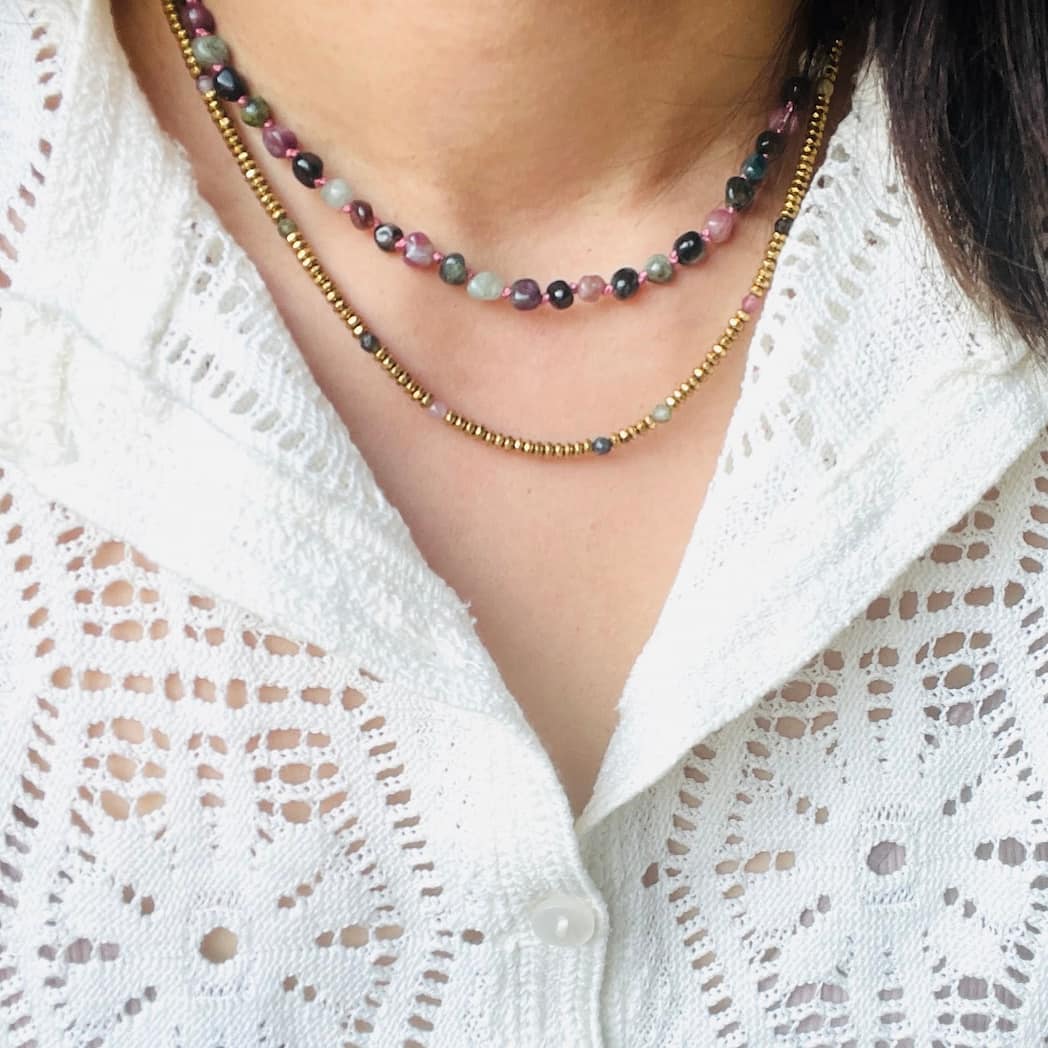 Collier Tourmaline multicolore