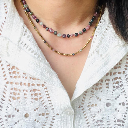 Collier Tourmaline multicolore