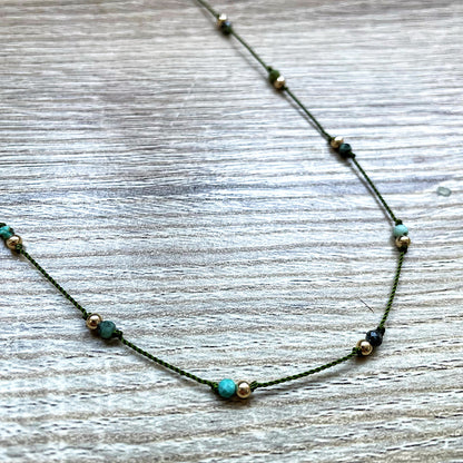 Collier en Turquoise africaine style tibétain