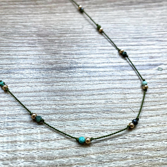 Collier en Turquoise africaine style tibétain