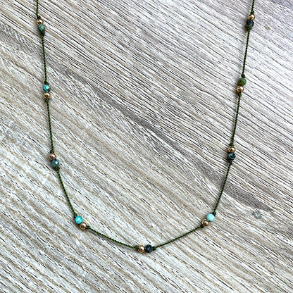 Collier en Turquoise africaine de style tibétain