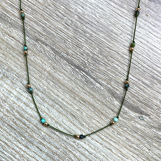 Collier en Turquoise africaine de style tibétain