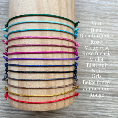 Couleur cordon bracelet lien coulissant