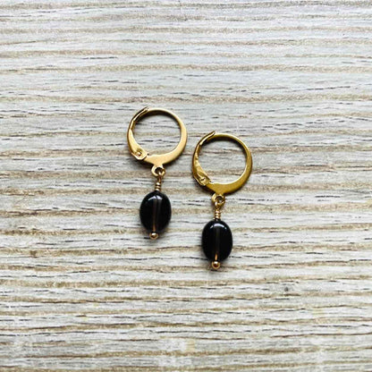 Créoles en Quartz fumé