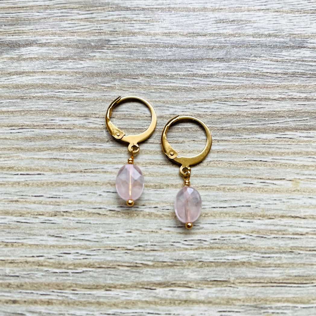 Créoles en Quartz rose