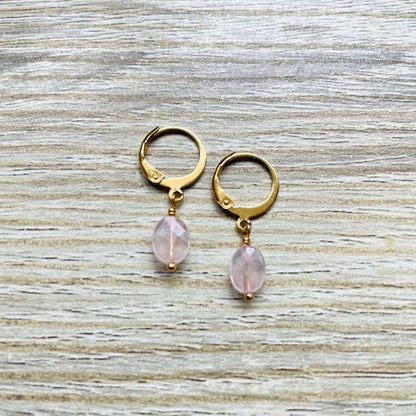 Créoles en Quartz rose