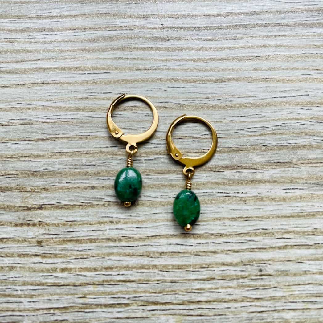 Créoles en Rubis Zoïsite