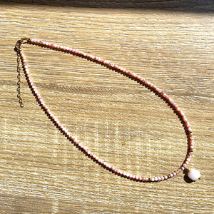 Collier Karine Opale nacre rose plaqué or