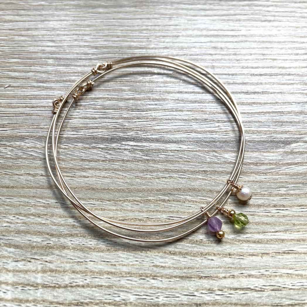 Bracelet jonc fin multicolore