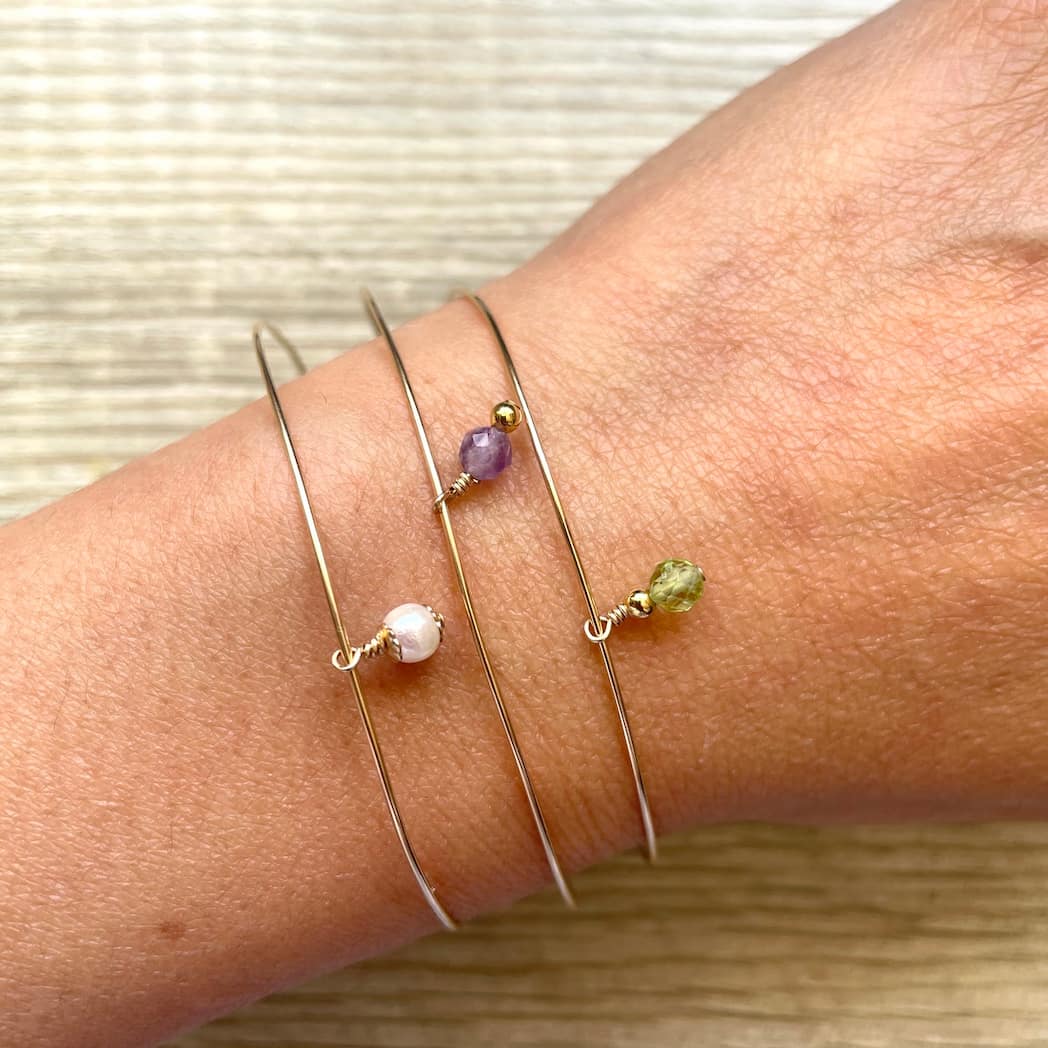 Bracelet jonc fin multicolore